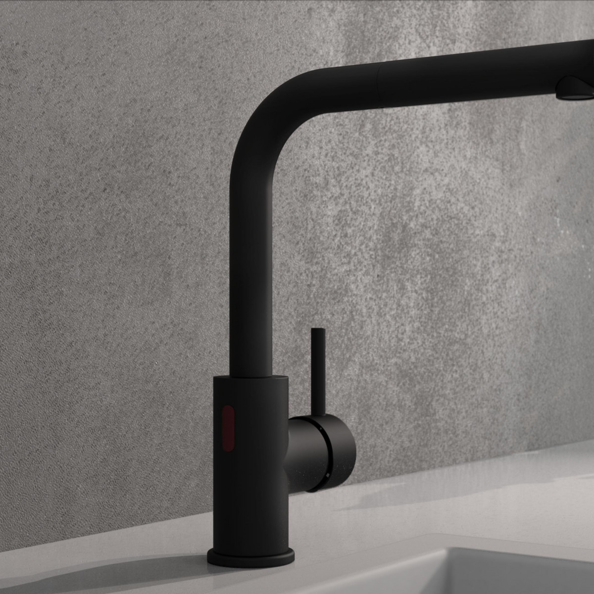 VITAL sensor sink mixer, black, matt, pull-out spout