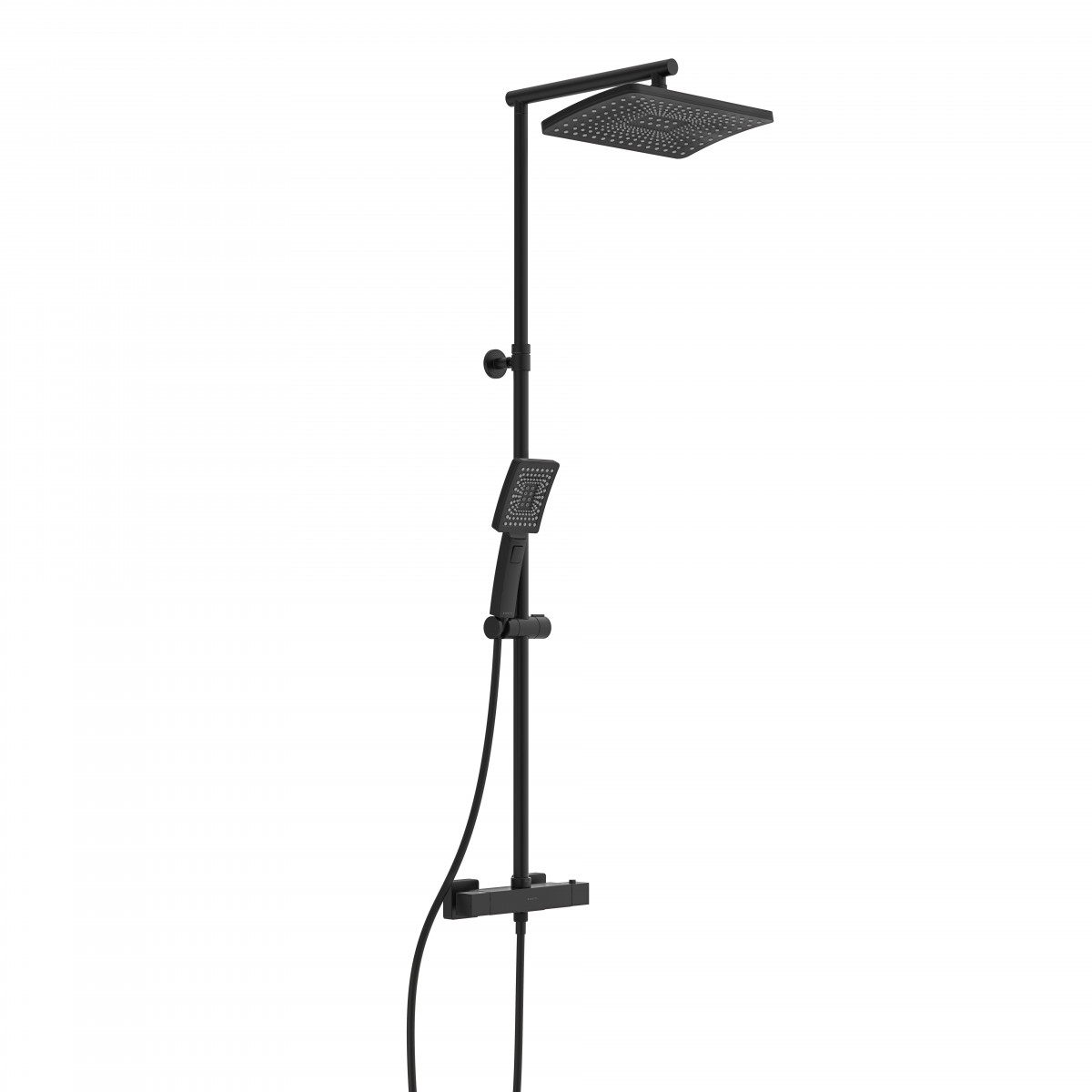 TRENTO Overhead shower set, Black matt