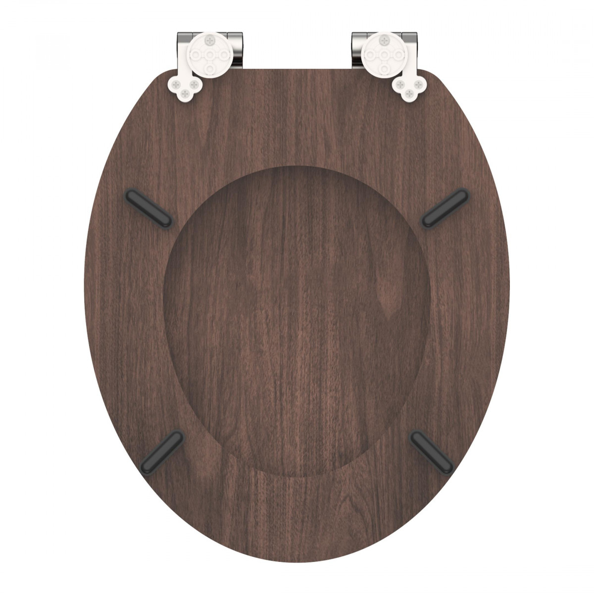 Abattant WC en MDF DARK WOOD avec Frein de Chute