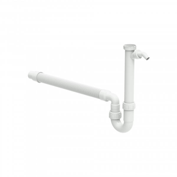 Tubular trap for sink, White