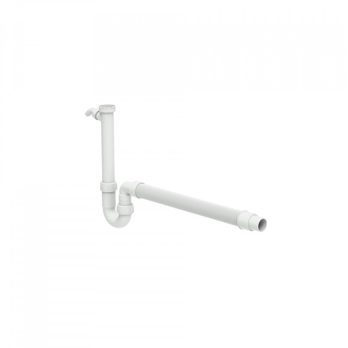 Tubular trap for sink, White