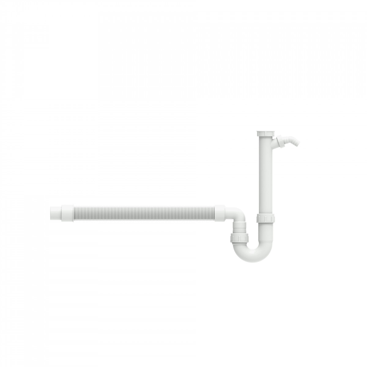 Tubular trap for sink, White