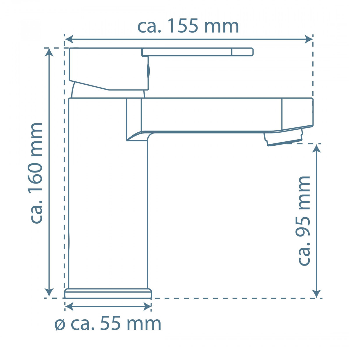 ELEPHANT Wash basin mixer, graphite matt