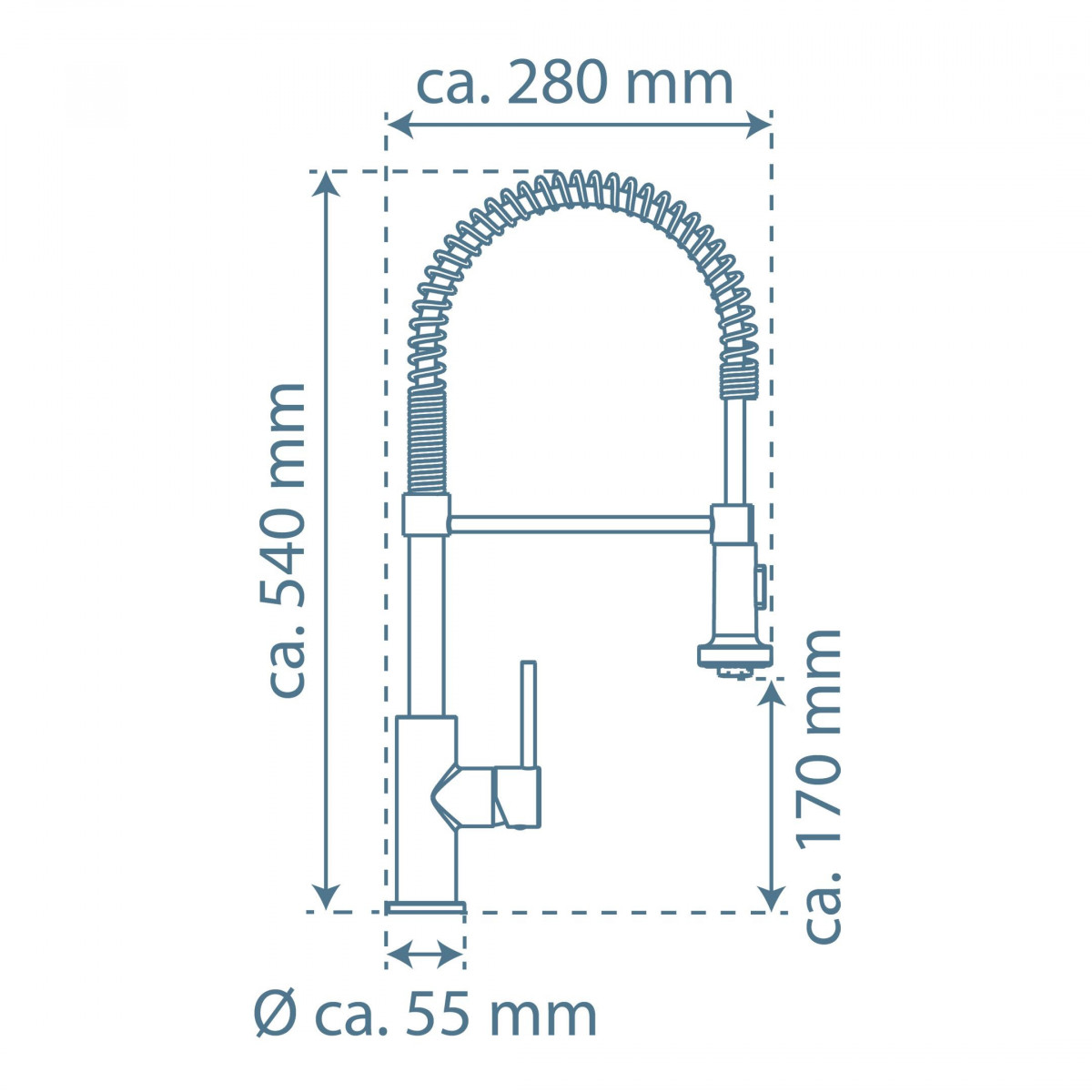 BOSTON Sink mixer, chrome, with spiral spring