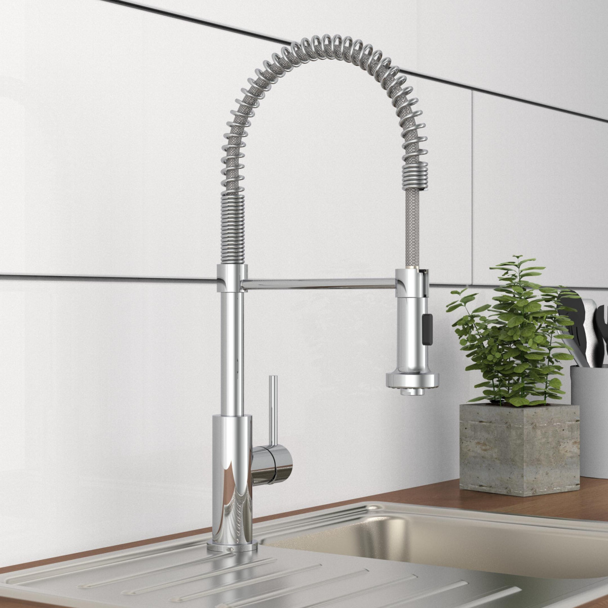 BOSTON Sink mixer, chrome, with spiral spring