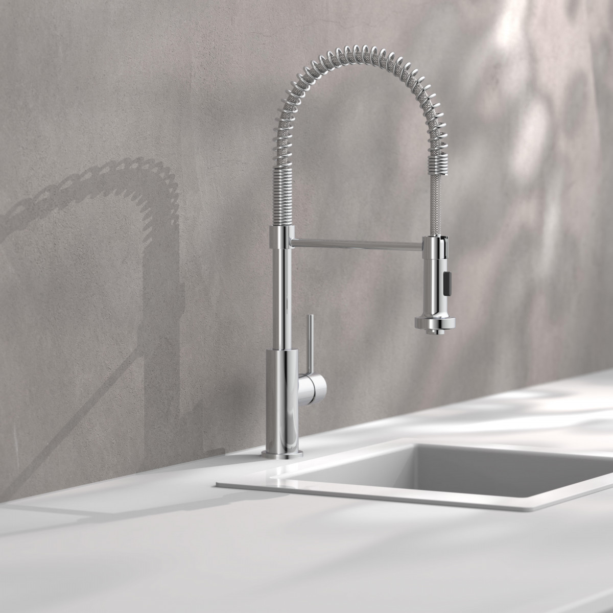 BOSTON Sink mixer, chrome, with spiral spring