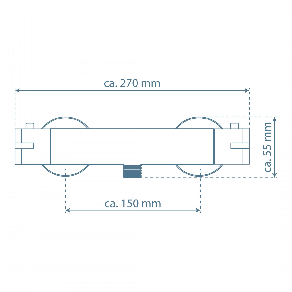 LONDON Thermostat Duscharmatur, Chrom