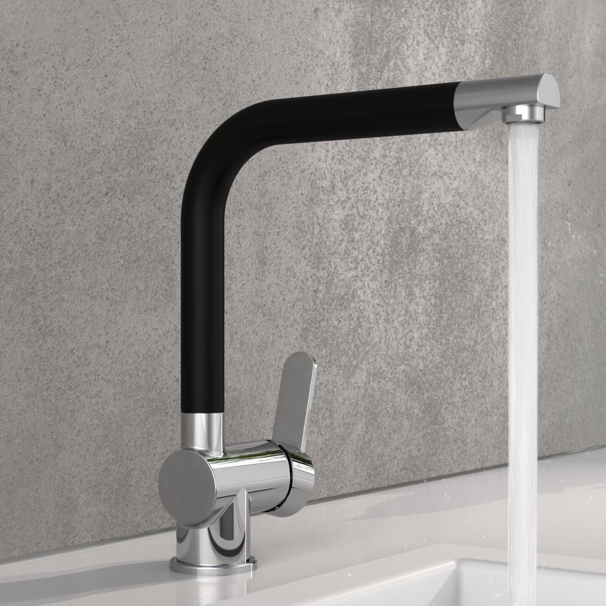 RIO Sink mixer, chrome/black matt