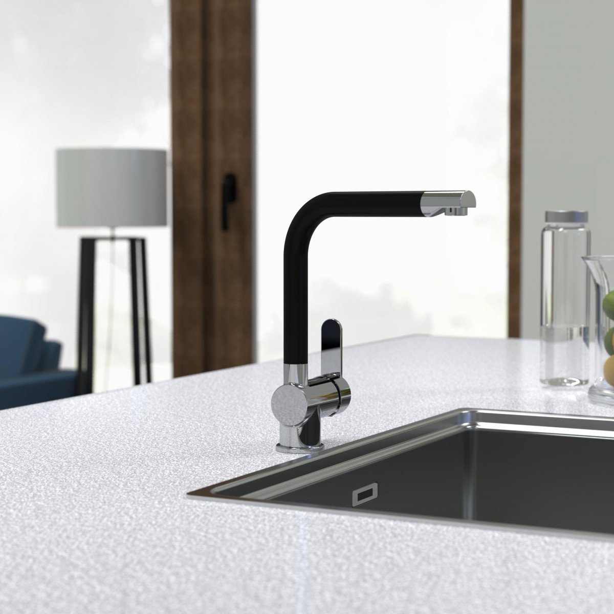 RIO Sink mixer, chrome/black matt