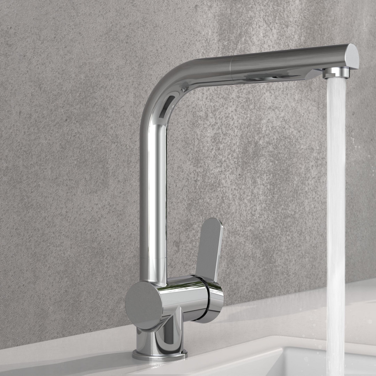 LONDON Sink mixer, chrome, with pull-out spout