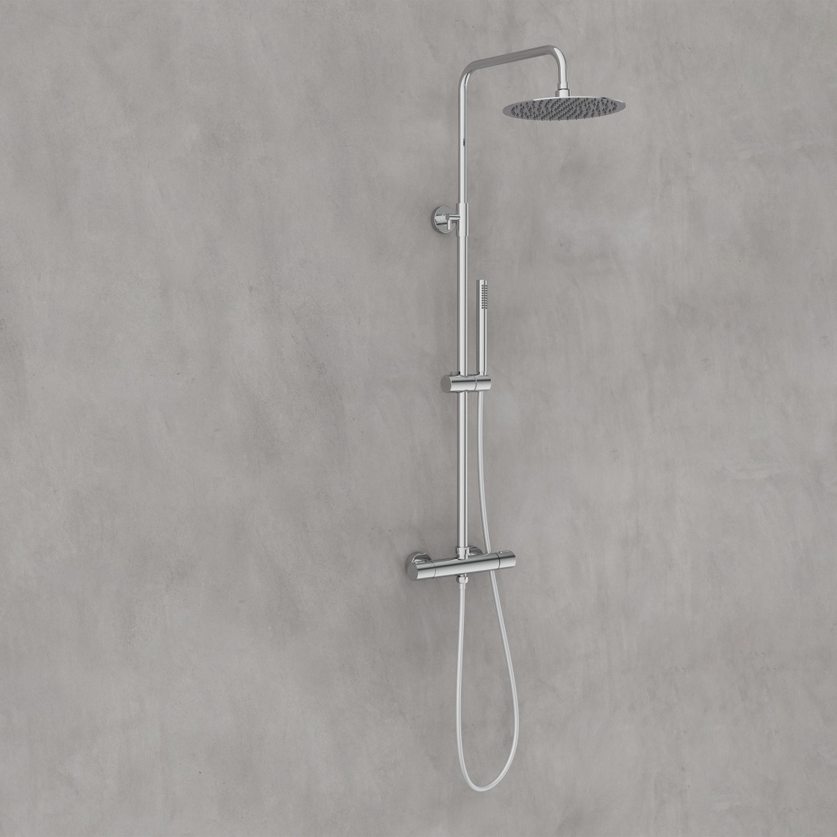 AQUADUCT Overhead shower set with thermostatic tray, Chrome