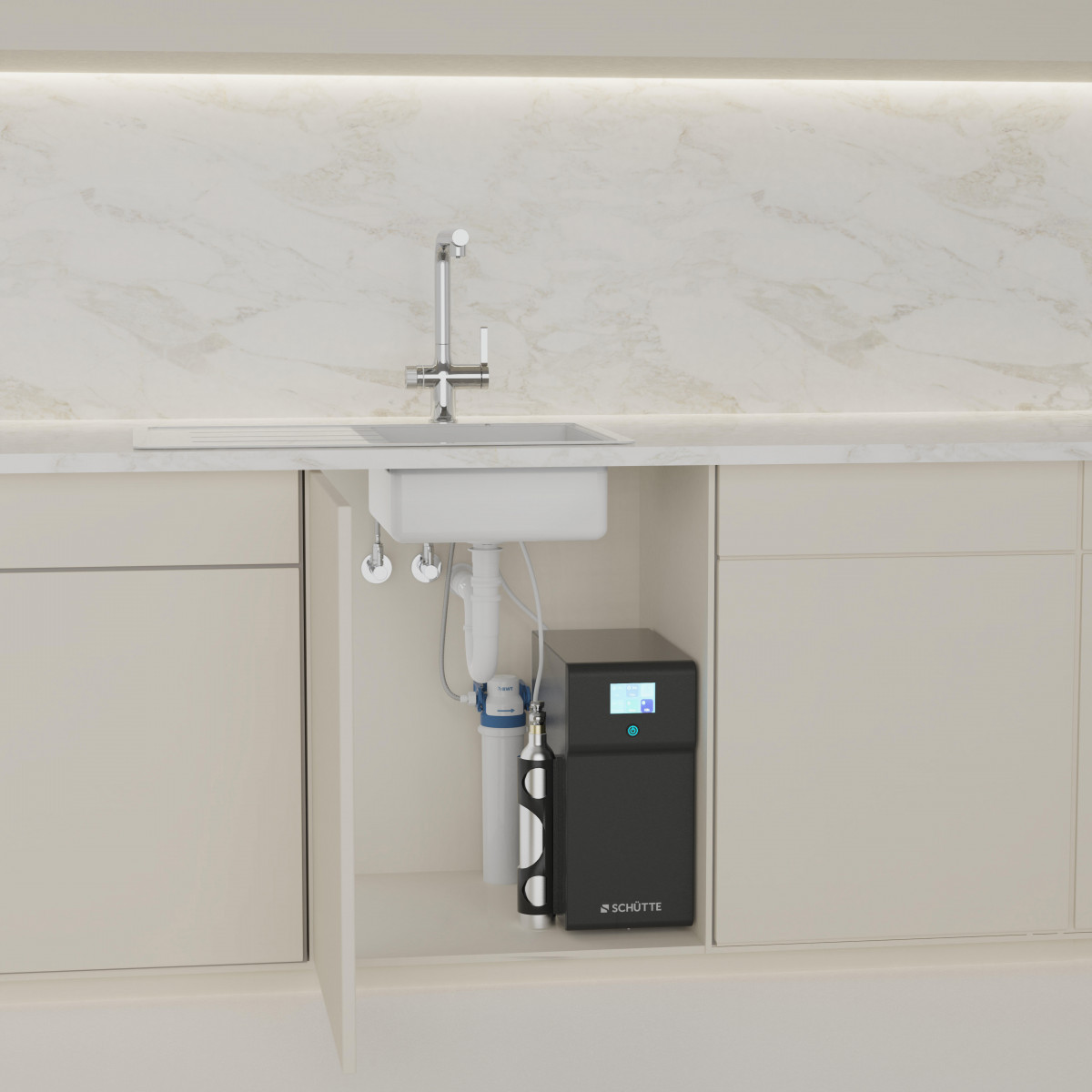 AQUASTAR PREMIUM, bruisende water kraan met koel- en filtersysteem, chroom