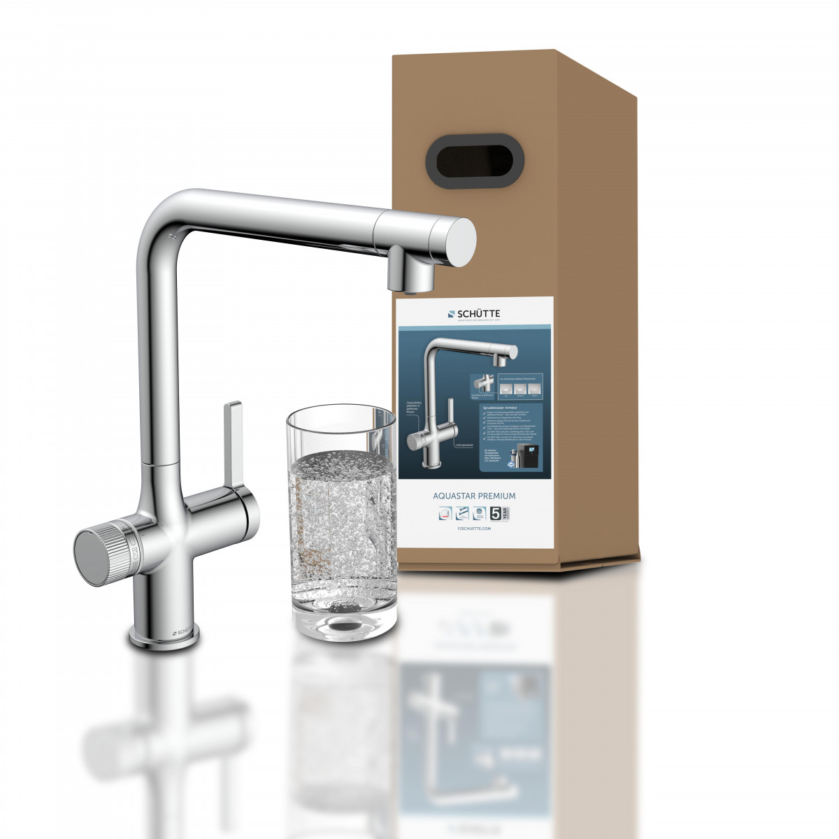 AQUASTAR PREMIUM, bruisende water kraan met koel- en filtersysteem, chroom