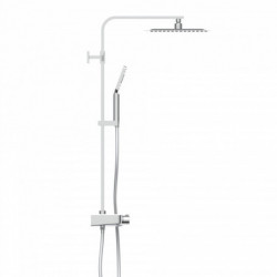 OCEAN Overhead shower set, chrome/ white, with thermostatic tray