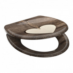 Duroplast Toilet Seat WOOD HEART with Soft Close and Quick Release