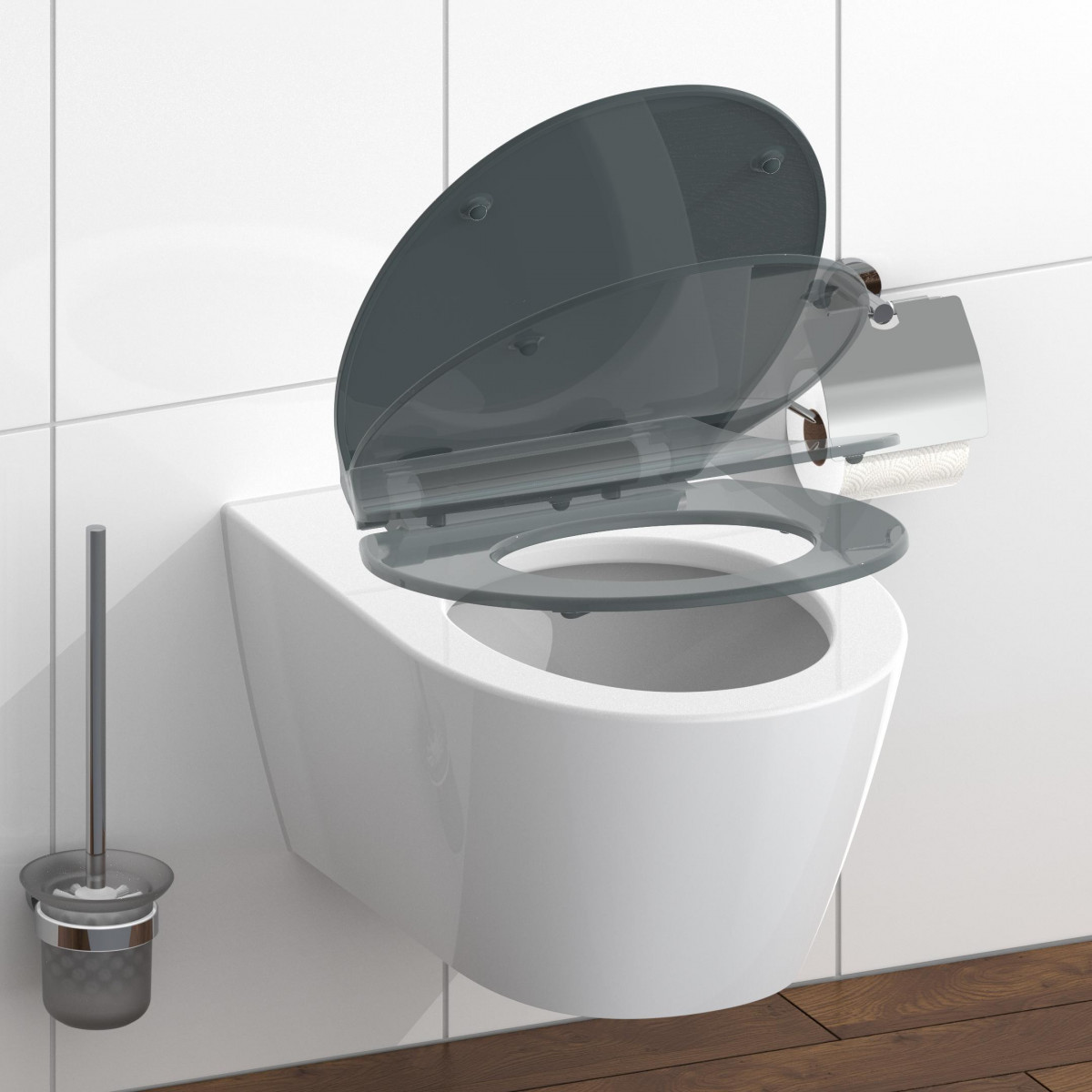 Duroplast Toilet Seat Ultra Thin SLIM ANTHRAZIT with Soft Close and Quick Release