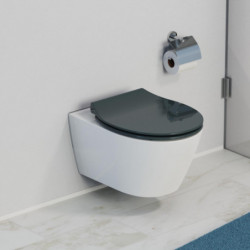 Duroplast WC-Sitz SLIM Anthrazit, mit Absenkautomatik und Schnellverschluss