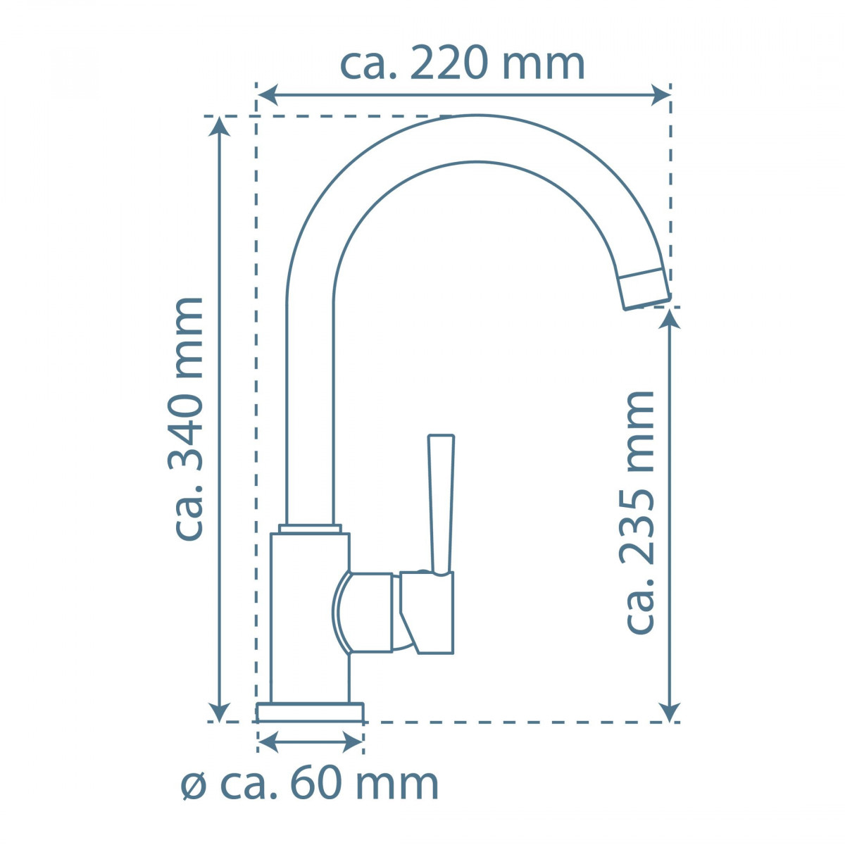 CORNWALL Sink mixer low pressure, black matt