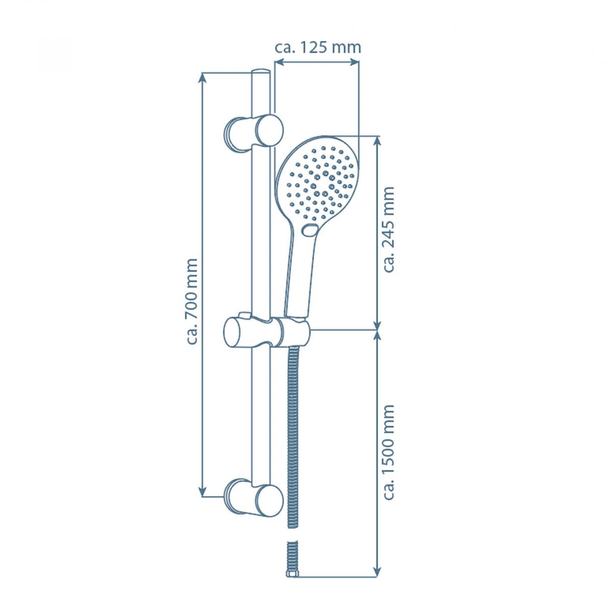 RAVEN Shower rail set, black matt