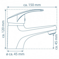 ORAZI Waschtischarmatur, Chrom, Niederdruck