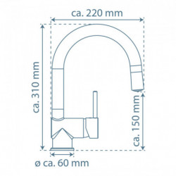 STELLA LED-mengkraan keuken, chroom