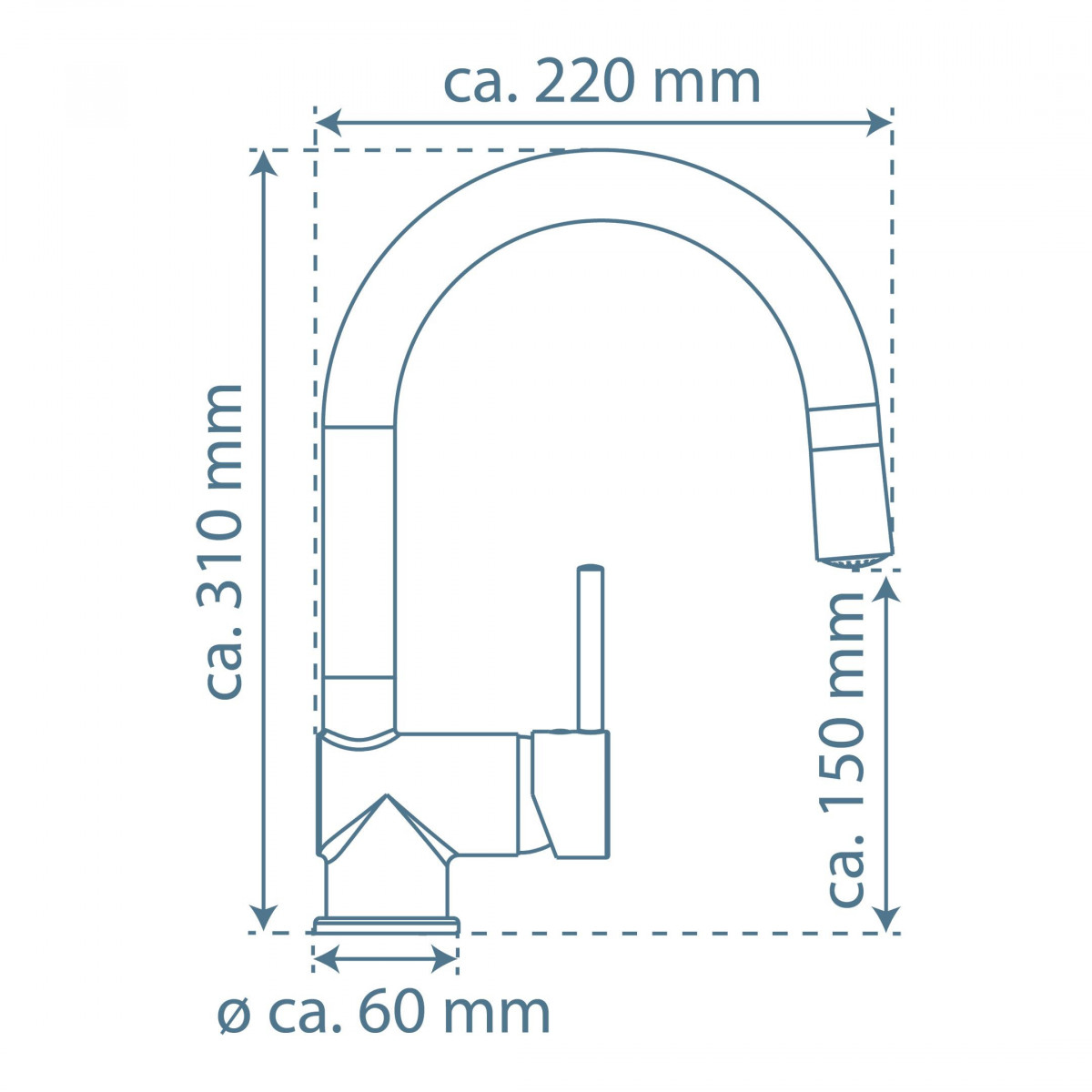 STELLA LED-mengkraan keuken, chroom