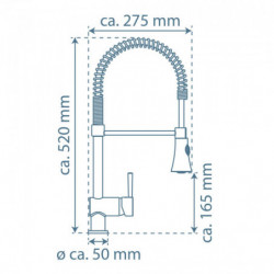 CORNWALL Sink mixer, chrome, with spiral spring