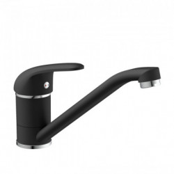 DONNAU Sink mixer, Low pressure, Black matt, Powder and chrome coated, Tap, Swivel spout, Kitchen mixer tap