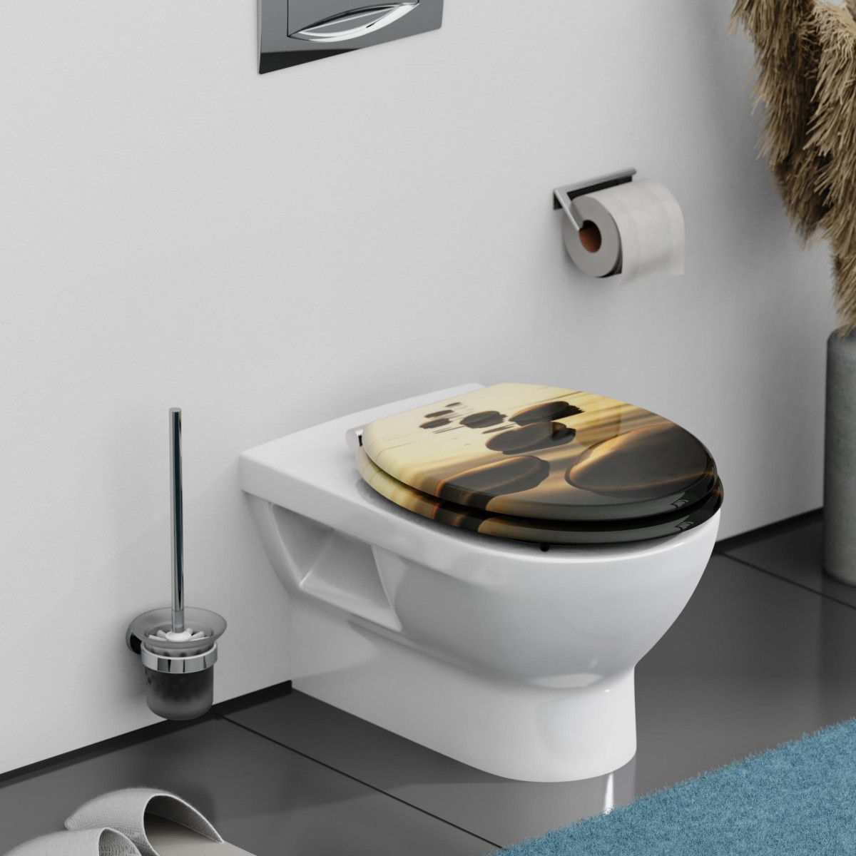 Abattant WC en MDF SEA STONE avec Frein de Chute