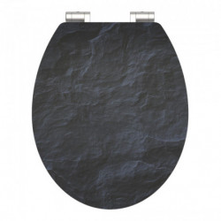 Abattant WC en MDF HG BLACK STONE avec Frein de Chute