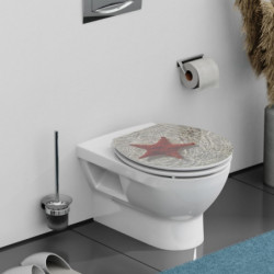 MDF High Gloss WC-Sitz RED STARFISH, mit Absenkautomatik