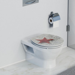 MDF HG Toilet Seat RED STARFISH with Soft Close