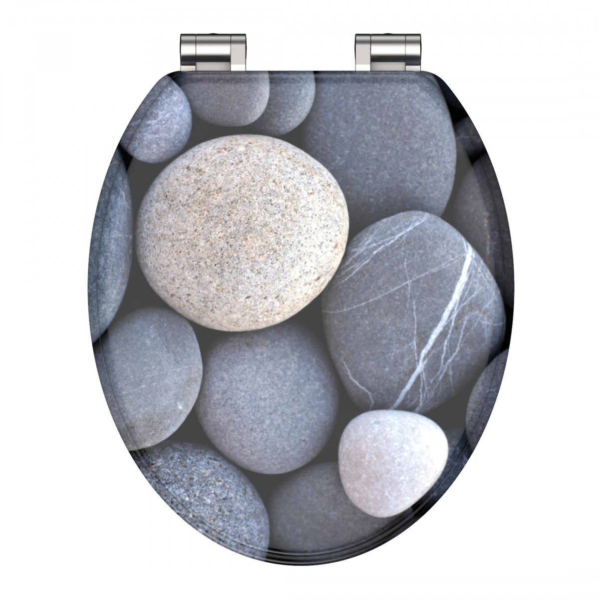 MDF Toilet Seat GREY STONES with Soft Close