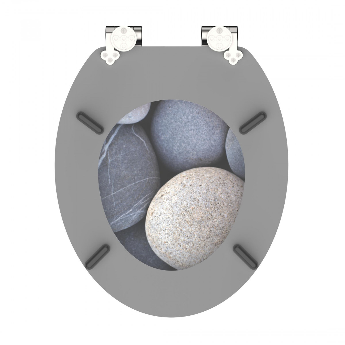 MDF Toilet Seat GREY STONES with Soft Close