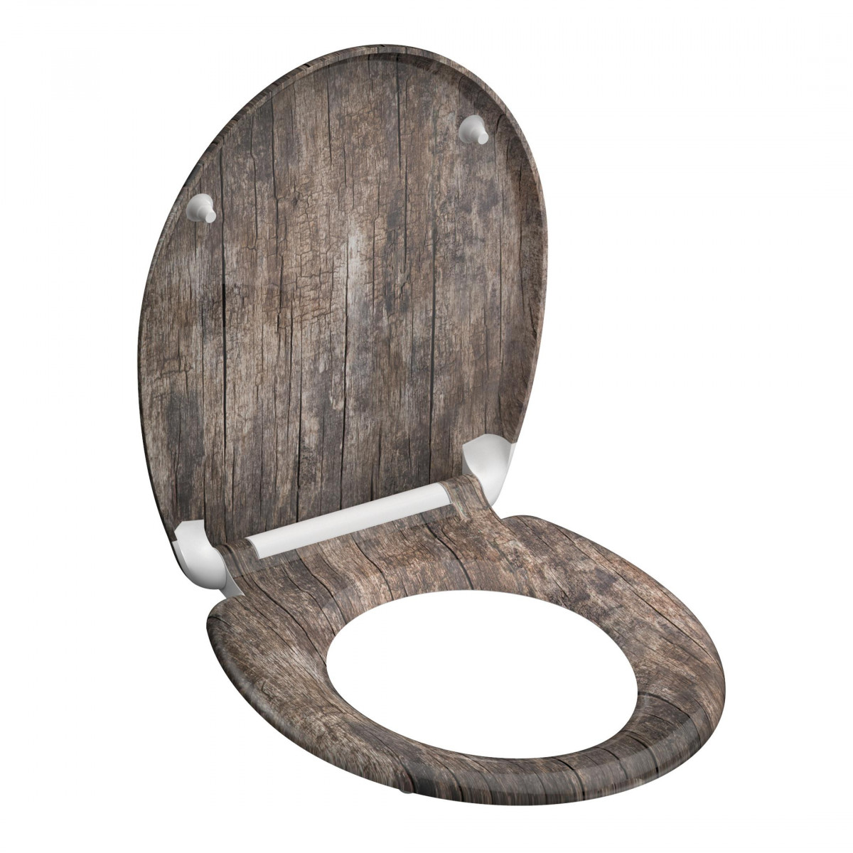 Abattant WC en Duroplast OLD WOOD avec Frein de Chute et Déclipsable