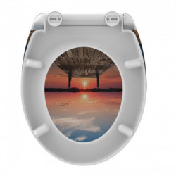 Abattant WC en Duroplast SUNSET SKY avec Frein de Chute et Déclipsable