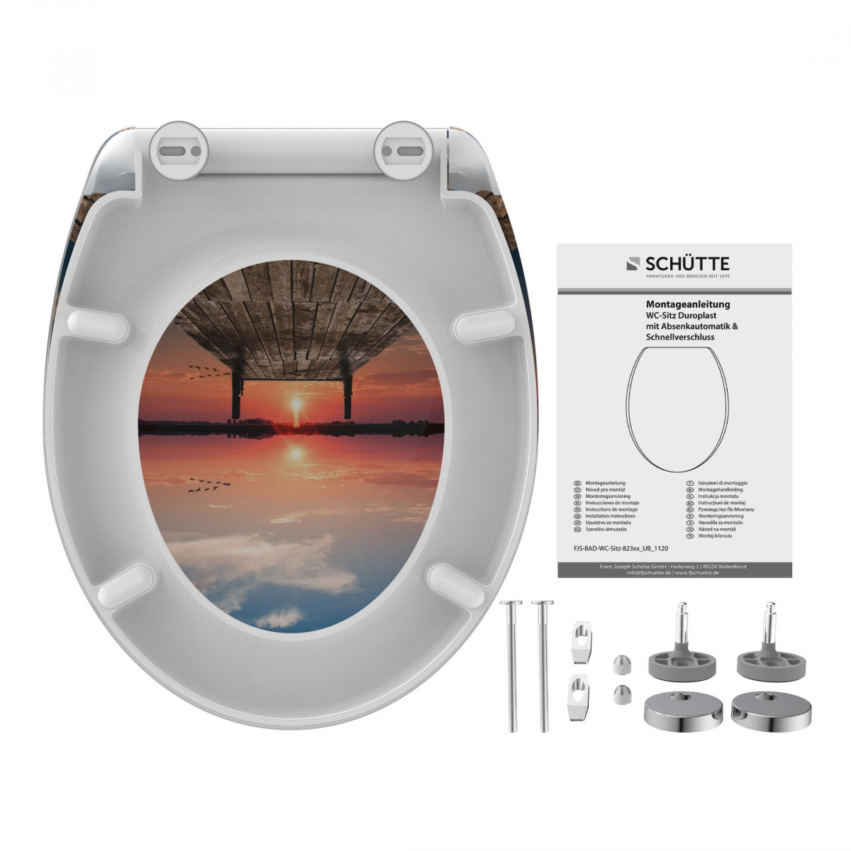 Abattant WC en Duroplast SUNSET SKY avec Frein de Chute et Déclipsable