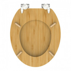 Abattant WC en Bambou Massif NATURAL BAMBOO avec Frein de Chute