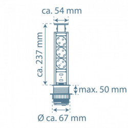 E1 Inbouwstopcontact, 3-voudig en 2 x USB