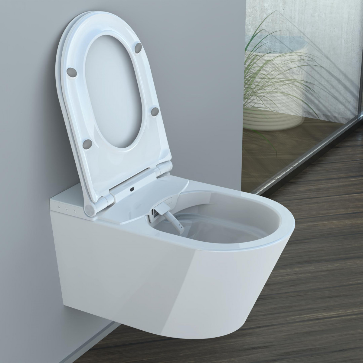 CESARI douche-wc, randloos, met Slim-wc-brillen