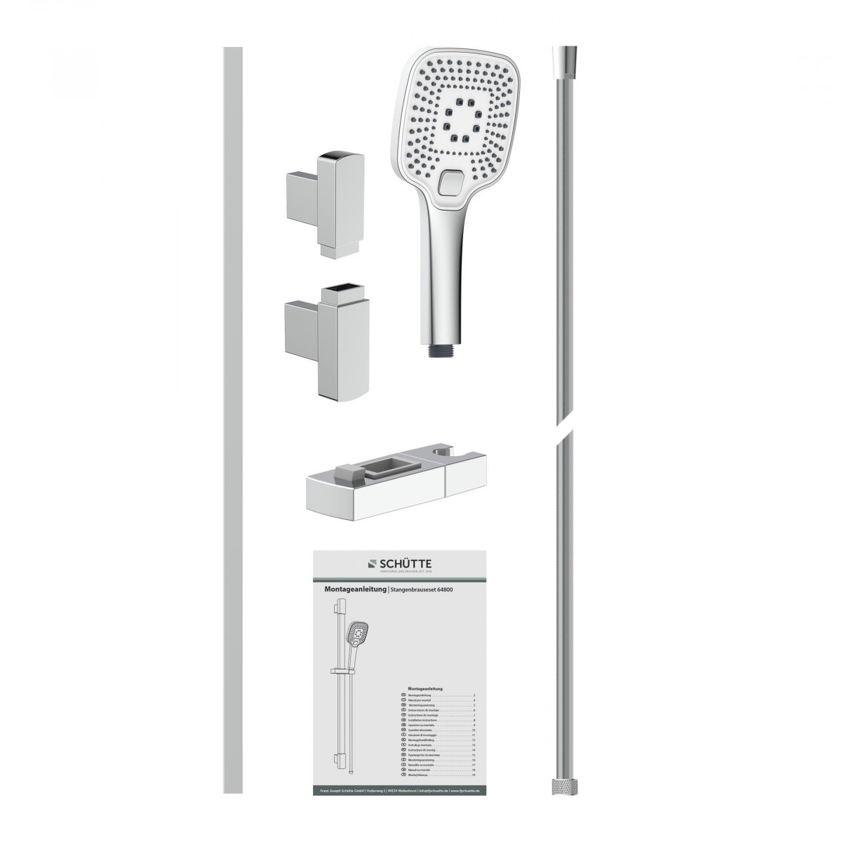 RAVENNA bar shower set, chrome/white