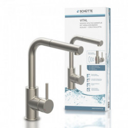 VITAL sensor sink mixer, stainless steel look, pull-out spout