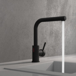 VITAL sensor sink mixer, black, matt, pull-out spout