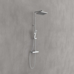 TRENTO Set douche de pluie avec Mitigeur thermostatique, Chromé