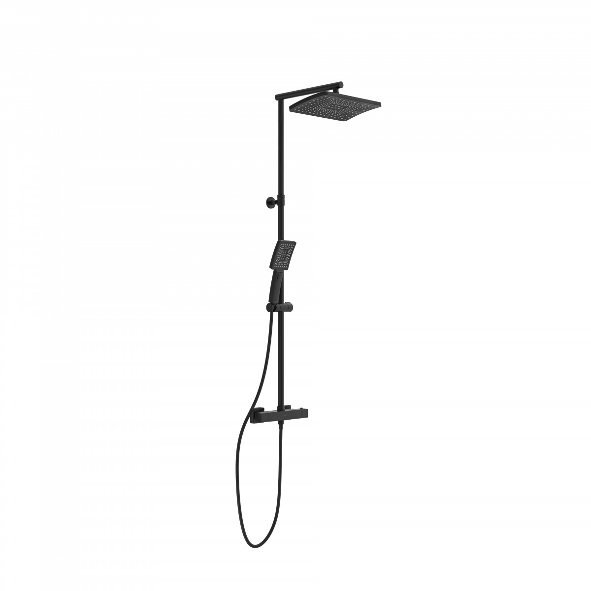 TRENTO Overhead shower set, Black matt