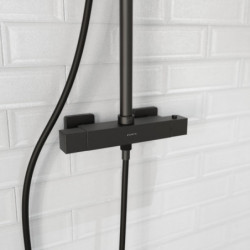 TRENTO Overhead shower set, Black matt