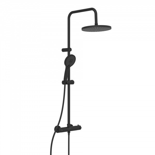 ADRIA Overhead shower set with thermostatic faucet, Black matt