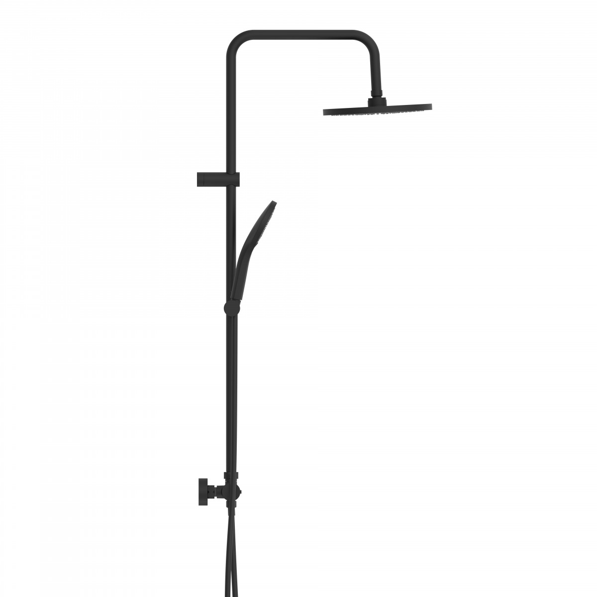 ADRIA Overhead shower set with thermostatic faucet, Black matt