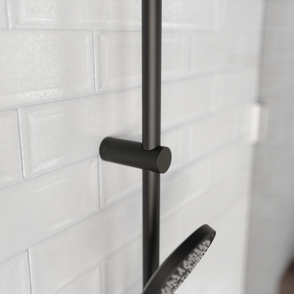 ADRIA Overhead shower set with thermostatic faucet, Black matt