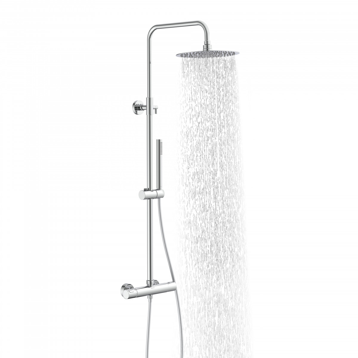 AQUADUCT Overhead shower set with thermostatic tray, Chrome